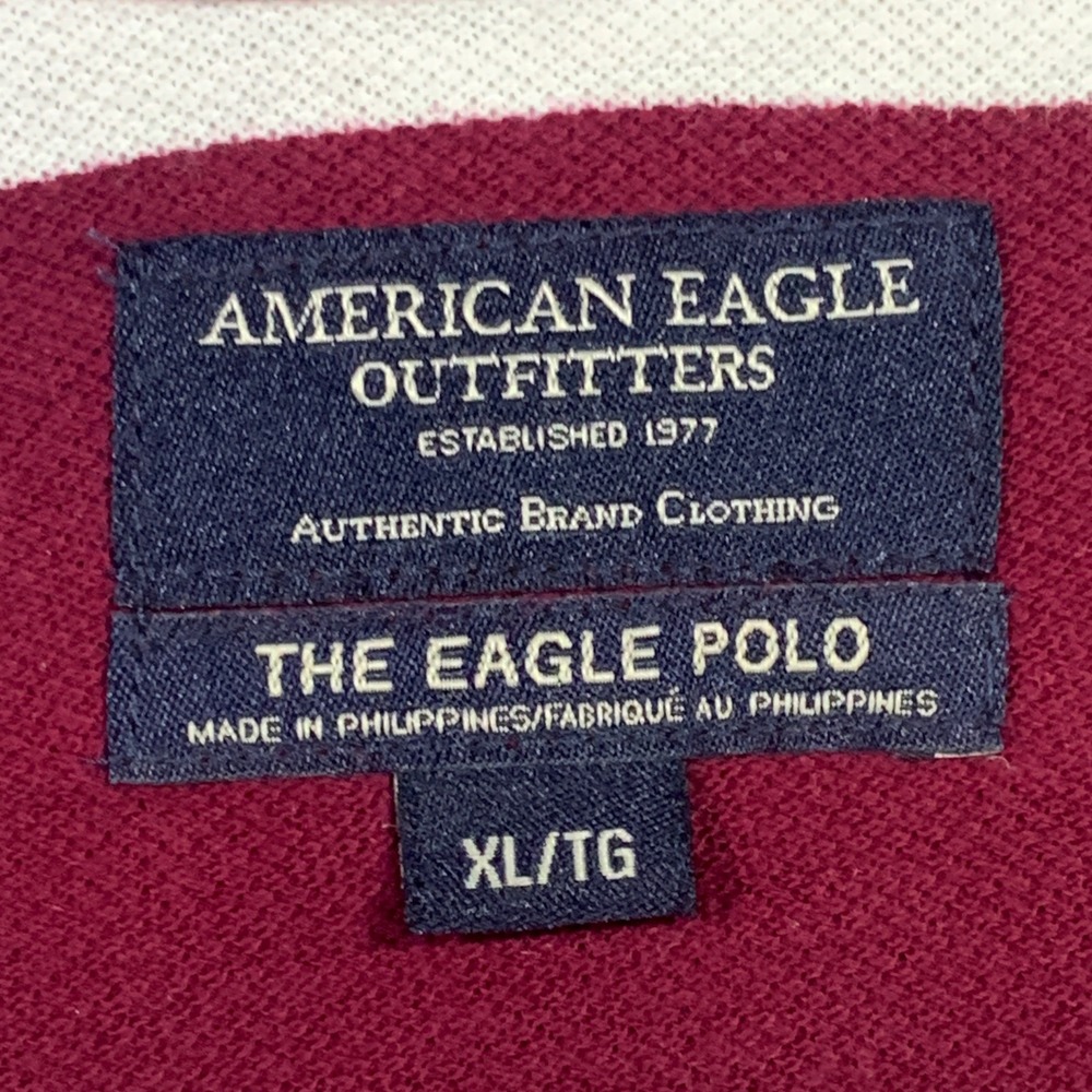 American Eagle Outfitters Mens XL The Eagle Polo Striped Cotton Shirt Rugby